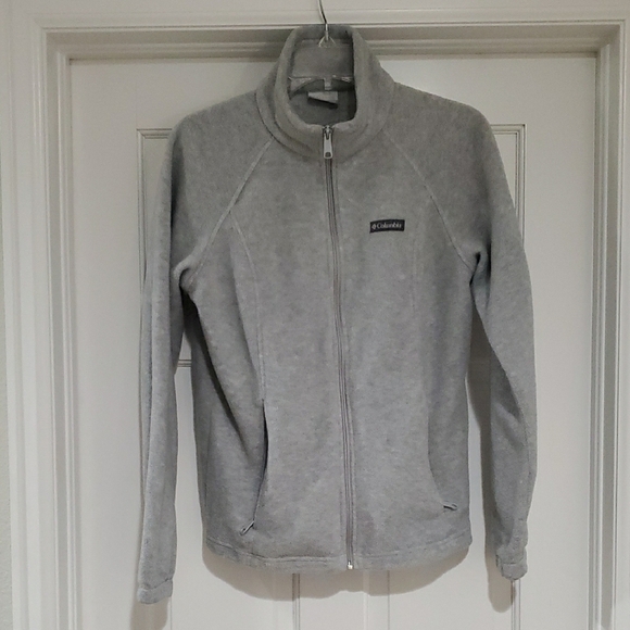 Columbia Fleece Gray Full-Zip Jacket womens sz m - Picture 1 of 4